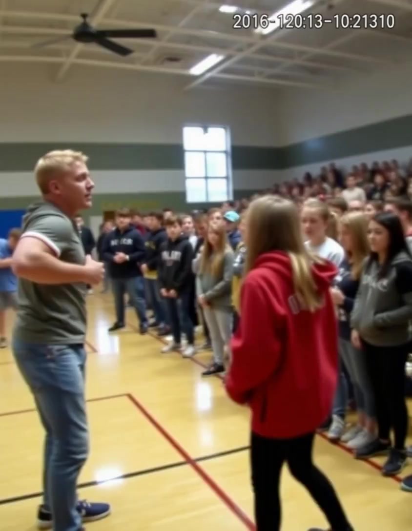 The high school bully insulted her in front of the entire school and started mocking