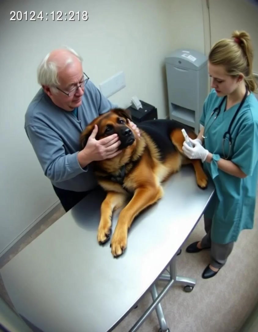 The dog gave his master one last hug before being put to sleep… and suddenly, the